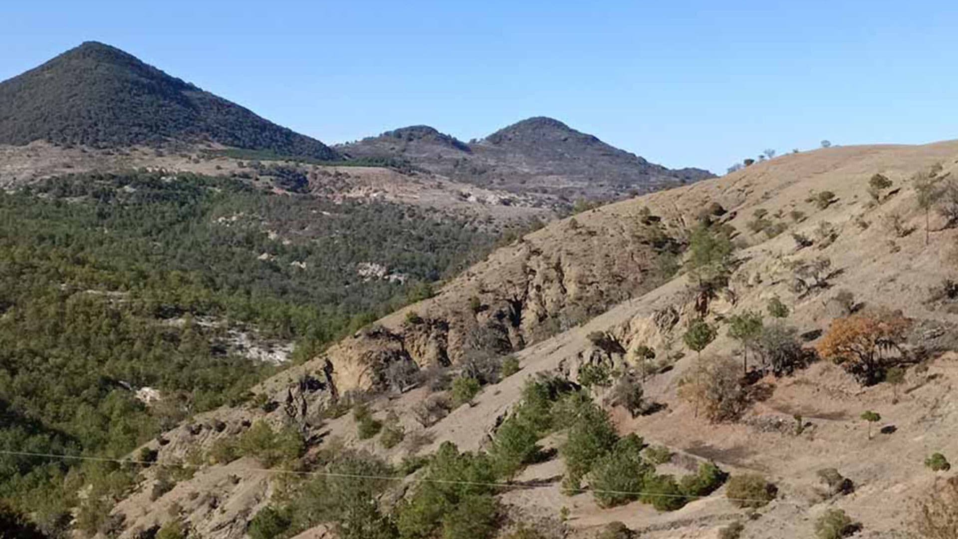 Vista panorámica del Geoparque Mundial UNESCO Mixteca Alta, en Oaxaca